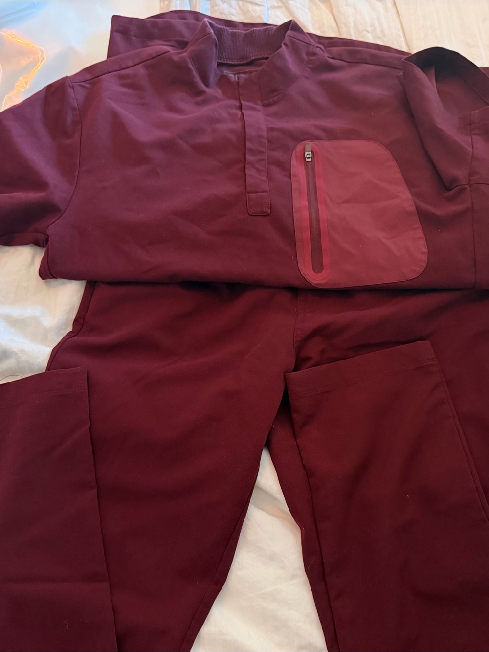 Figs Women's Scrub Set in Deep Wine